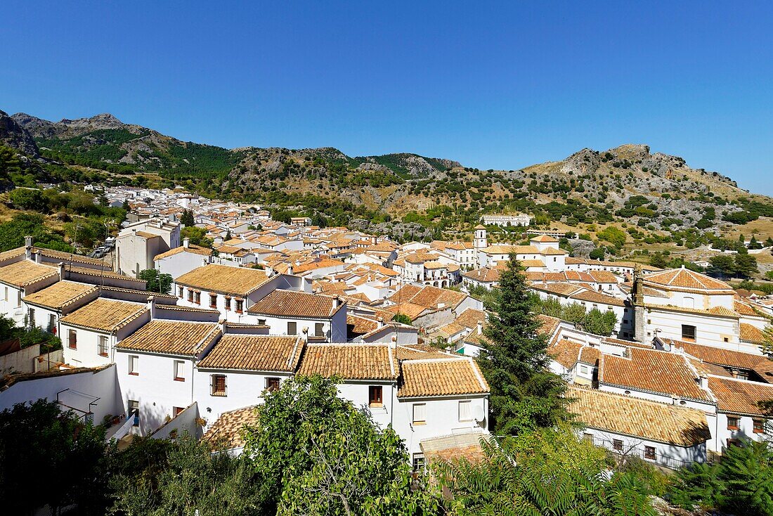 Spain, Andalusia, Province of Cadiz, Grazalema, Sierra de Grazalema Natural Parc, White village (Pueblos Blancos) on the White Villages road (Ruta de los Pueblos Blancos)