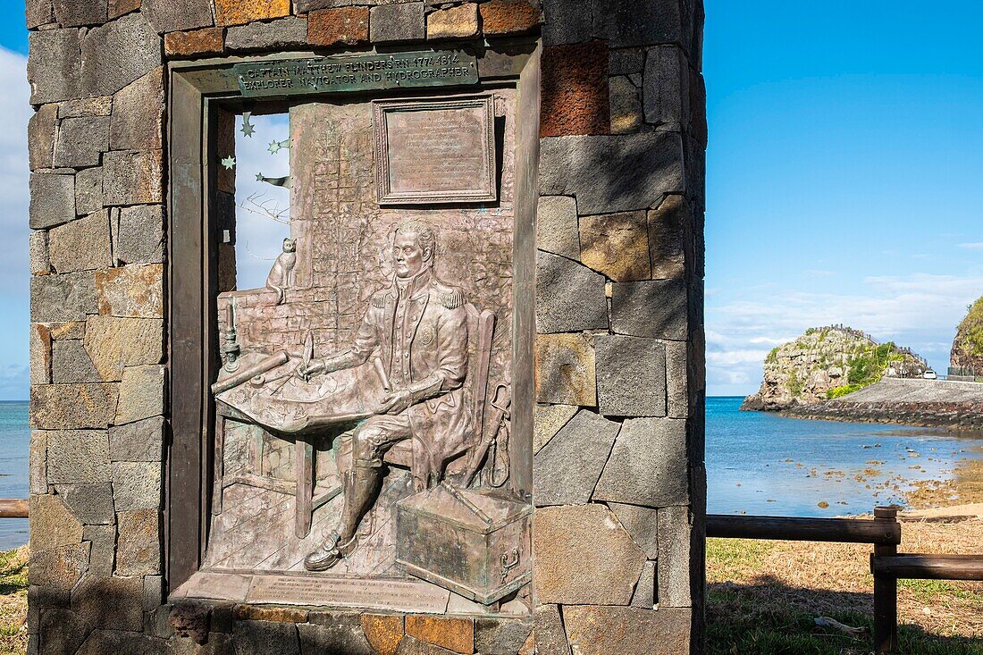 Mauritius, Bezirk Riviere Noire, Baie du Cap, Hommage an den britischen Seefahrer und Entdecker Matthew Flinders (1774-1814)