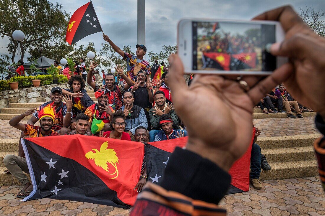 Papua-Neuguinea, Bezirk National Capitale, Port Moresby, Bezirk Waigani, Independence Hill, Feier zum Unabhängigkeitstag, der jedes Jahr am 16. September stattfindet