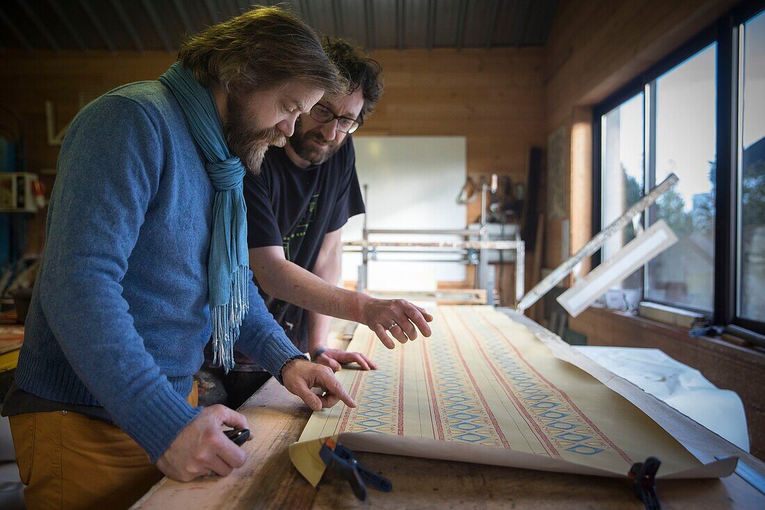 Frankreich, Indre et Loire, Loiretal als Weltkulturerbe der UNESCO, Tours, Offard's Werkstatt, L'Atelier d'Offard bewahrt das Know-how der großen Tapetenfabriken des 18. und 19.