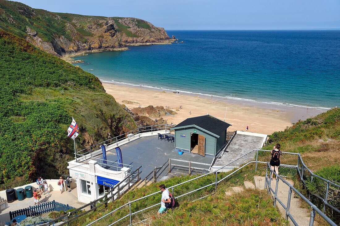 Vereinigtes Königreich, Kanalinseln, Jersey, Gemeinde Saint Ouen, Bucht von Plemont, Strand von Greve au Lanchon, der als der schönste von Jersey gilt