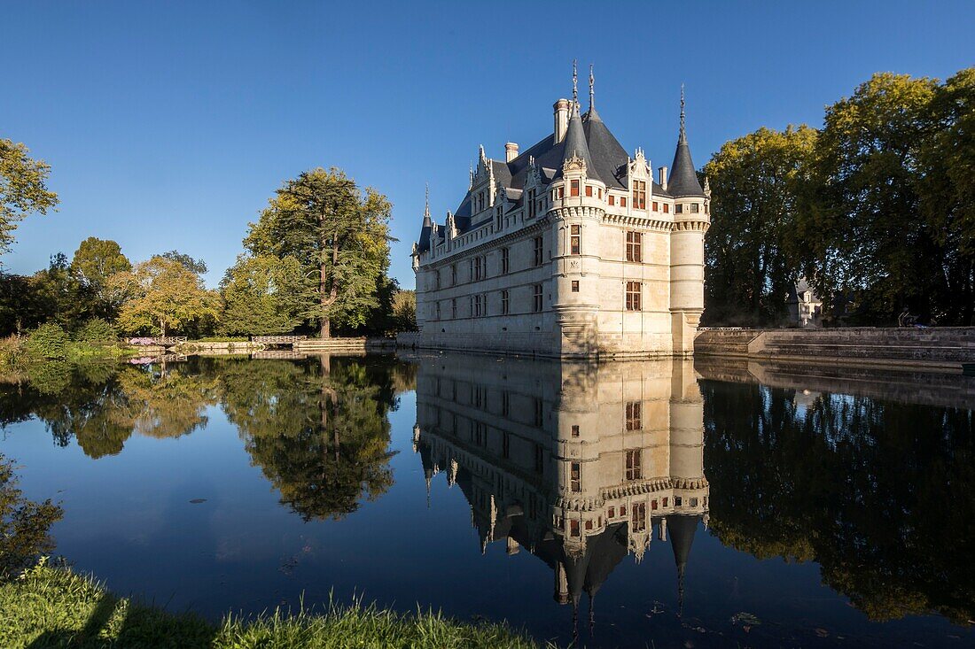 Frankreich, Indre et Loire, Loire-Tal, von der UNESCO zum Weltkulturerbe erklärt, Azay-le-Rideau, Schloss Azay-le-Rideau