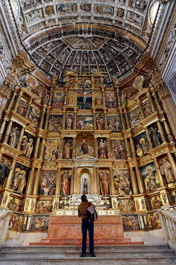 Spanien, Andalusien, Granada, Kloster San Geronimo, die Kirche, Altarbild (Retabel)