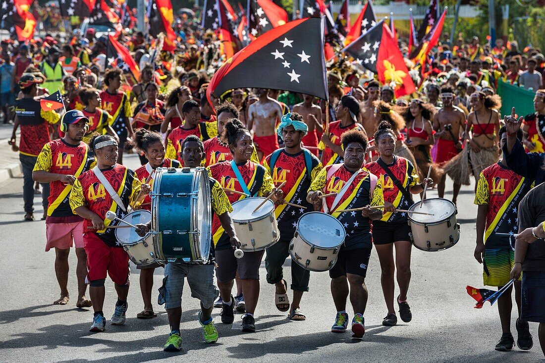 Papua New Guinea, National Capitale district, Port Moresby, Ela Beach District, Independence Festival held every year mid-September, morning Independence walk