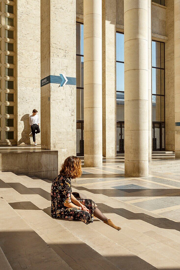 France, Paris, the Palais des Musees d'Art Moderne (The palace of the museums of modern arts named Palais de Tokyo (Tokyo palace) in Art Deco style