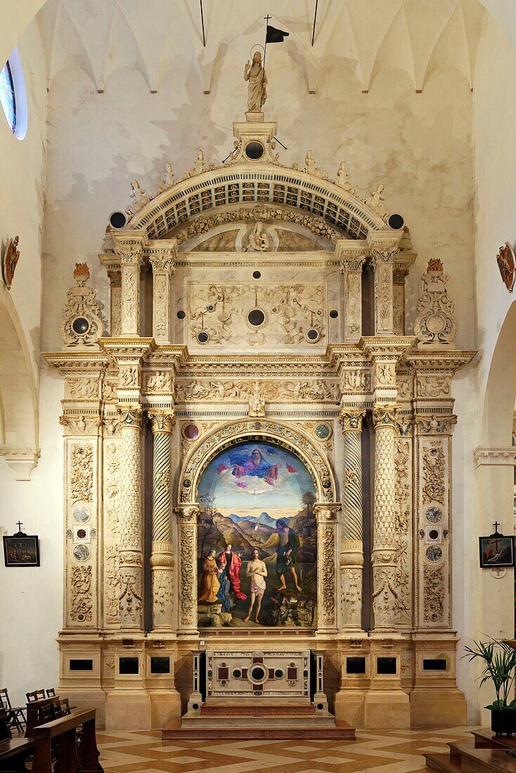 Italien, Venetien, Vicenza, Kirche Santa Corona (Chiesa di Santa Corona), von der UNESCO in die Liste des Weltkulturerbes aufgenommen, Christus Taufe von Bellini