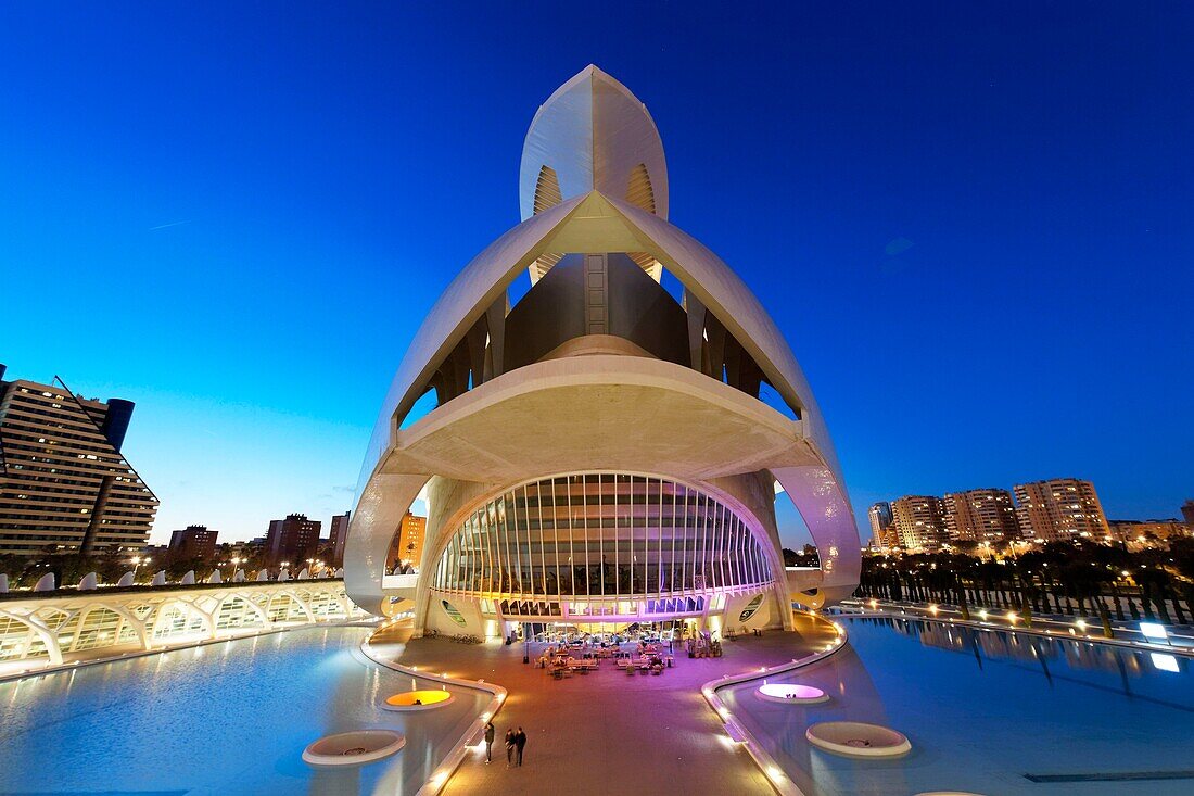 Spanien, Valencia, Stadt der Wissenschaften und Künste, Palast der Künste Reina Sofia, El Palau de les Arts Reina Sofia, Opernhaus, von Architekt Santiago Santiago Calatrava