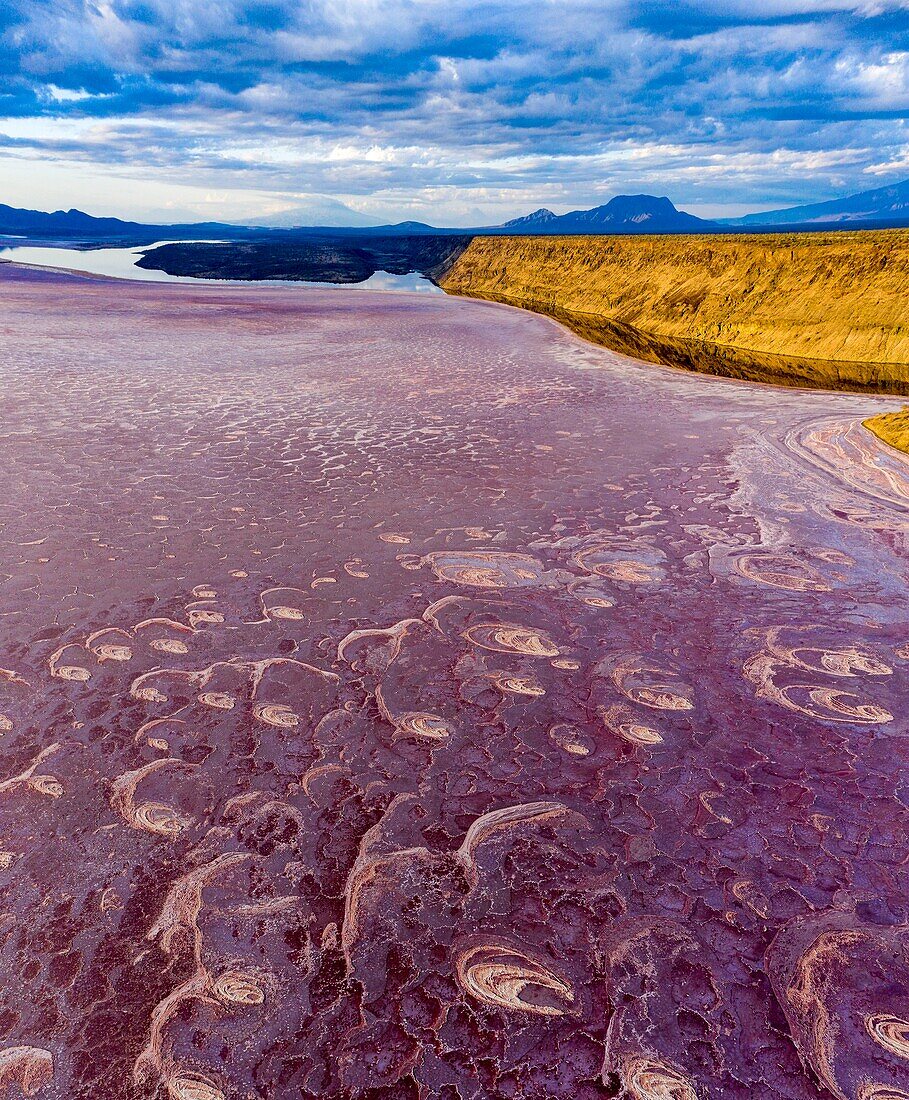 Kenia, Magadi-See, Rift Valley, Soda (Luftaufnahme)