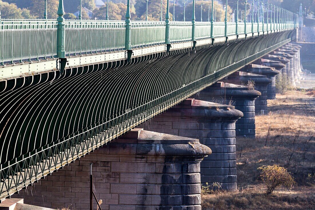 France, Loiret, Loire valley,Briare, Briare canal bridge which passes 45 meters above the Loire