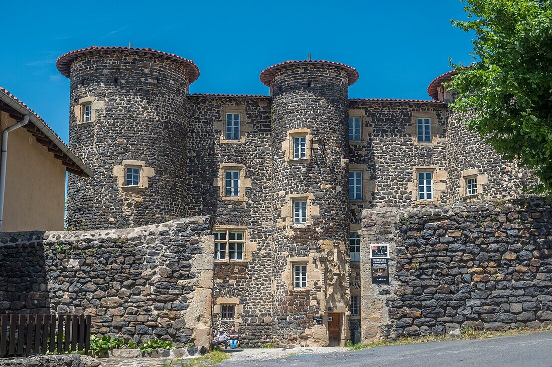 France, Haute Loire, Le Monestier sur Gazeille, the castle, village on the Camino de Santiago, Parc naturel regional des Monts d'Ardeche (Regional natural reserve of the Mounts of Ardeche)