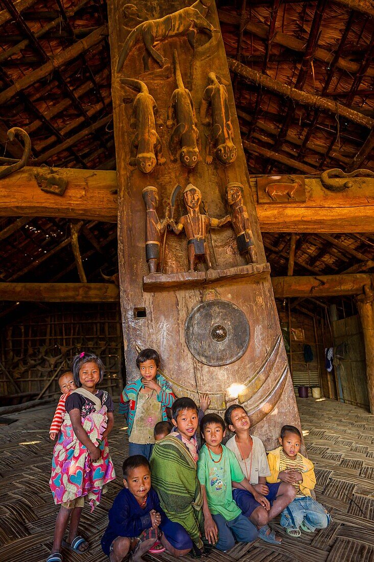 India, Arunachal Pradesh, Wakka, village of the Wancho naga tribe