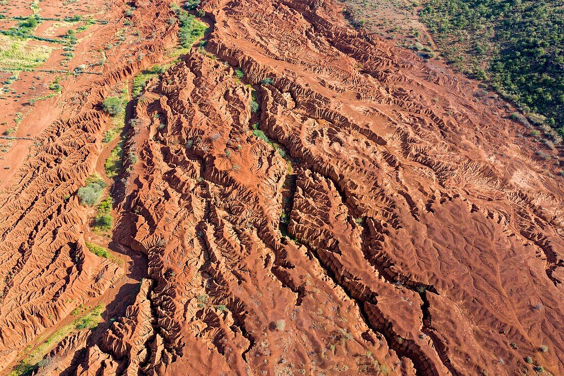 Kenia,Bogoria-See,Erosion (Luftaufnahme)