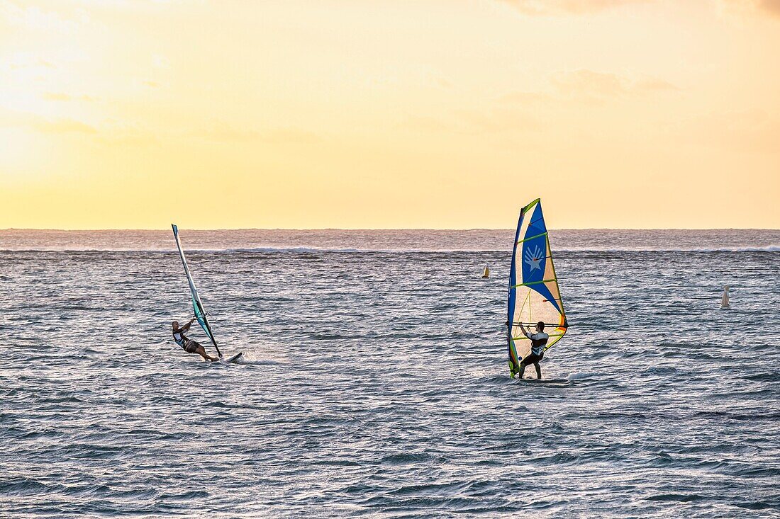 Mauritius,Bezirk Riviere Noire,Halbinsel Le Morne,Windsurfer