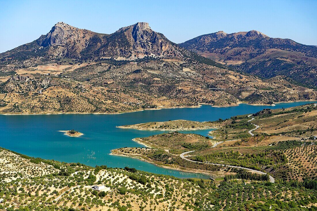 Spain, Andalusia, Cadix province, Zahara de la Sierra, Sierra de Grazalema Natural Parc, lake of Zahara-el Gastor dam