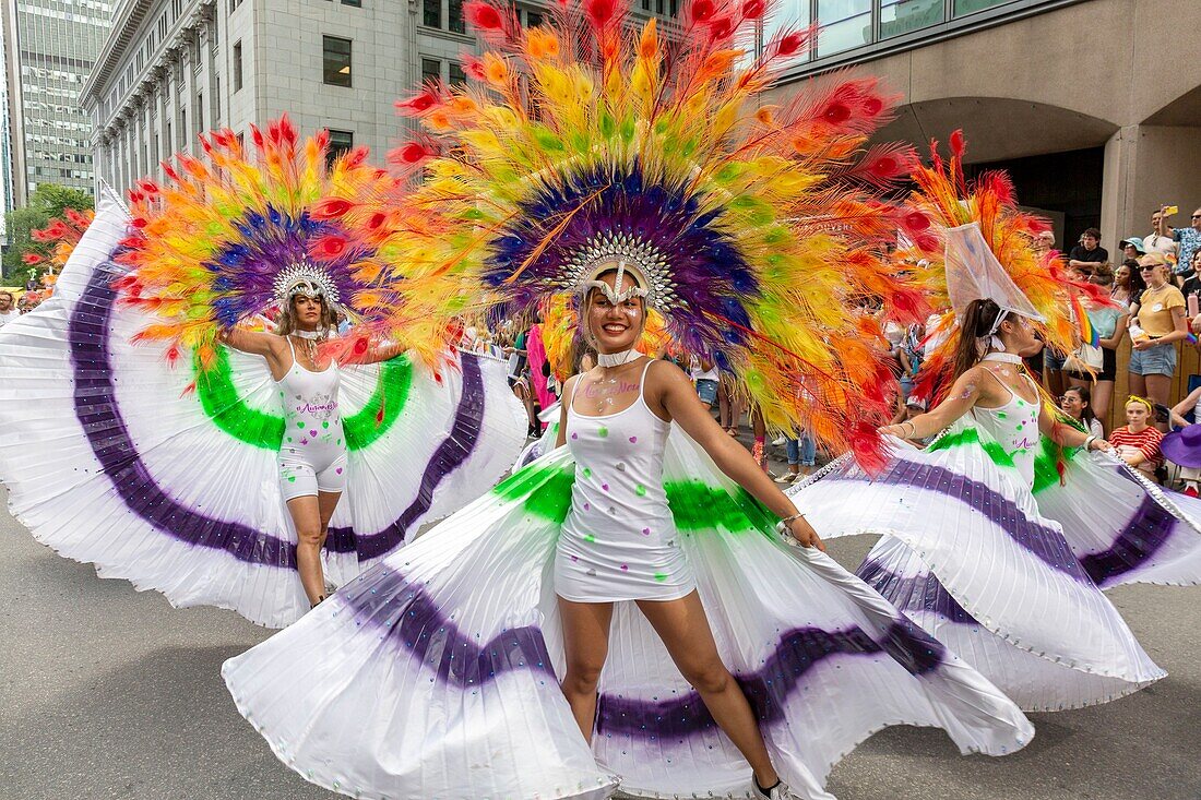 Kanada,Provinz Quebec,Montreal,Montreal Pride Festival,Abschlussparade,LGBTQIA+ Community ((lesbisch,schwul,bisexuell,trans,queer,intersexuell,asexuell))