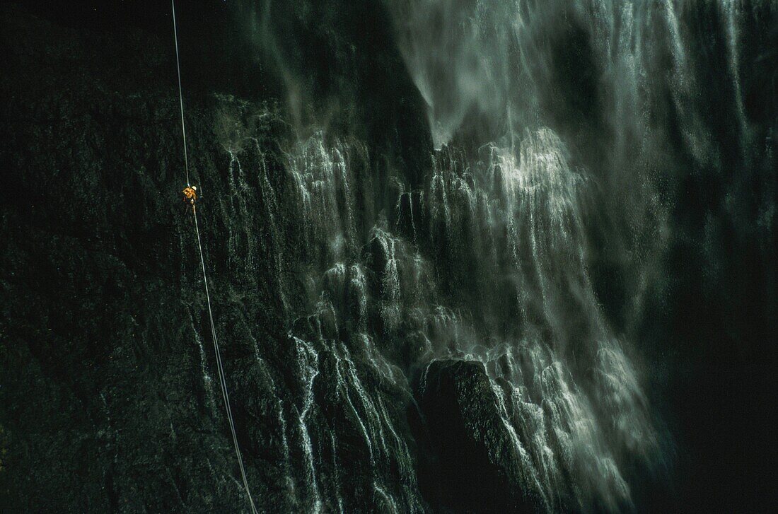 France, Reunion Island, Cascade du Trou de Fer 200 meters high