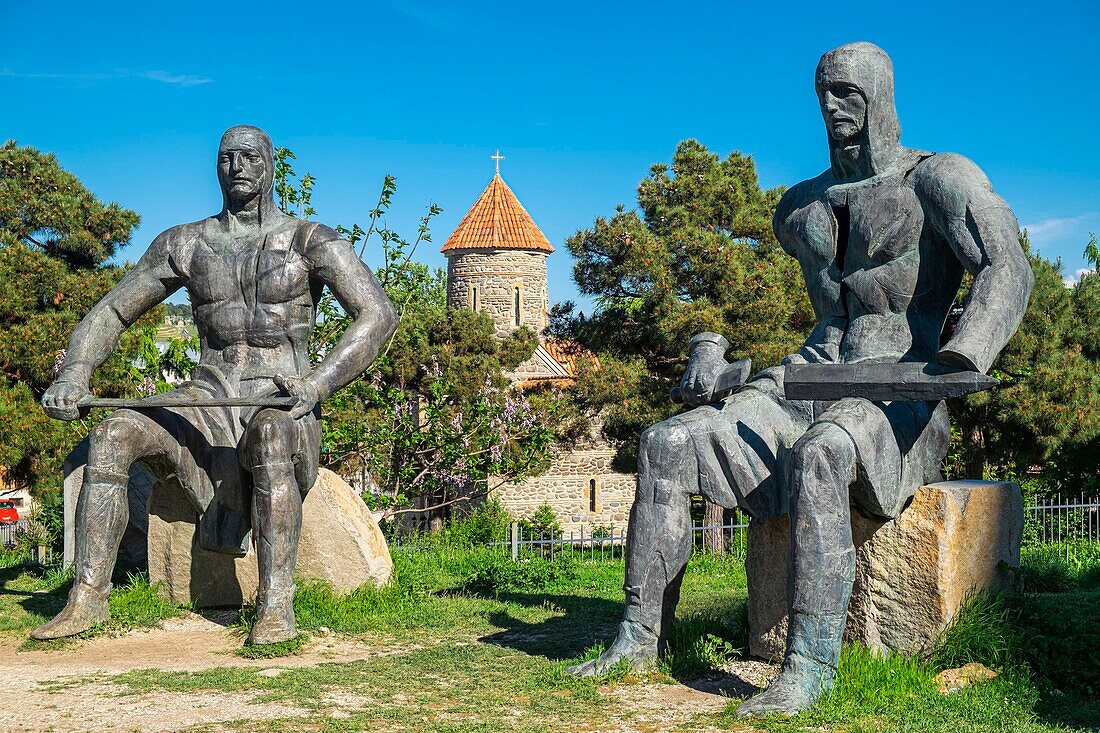 Georgia, Shida Kartli region, Gori, birthplace of the Soviet leader Joseph Stalin, Memorial of Georgian Warrior Heroes at the foot of Goristsikhe fortress