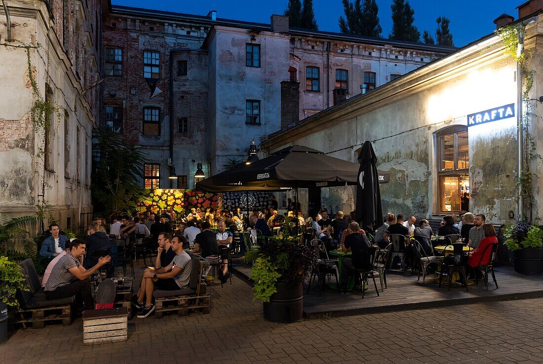 Poland, Voïvodie Lesser Poland, Krakow, Stare Miasto district, World Heritage Site, Old Town, Tytano, a former industrial complex converted into an outlet with bars and discotheque