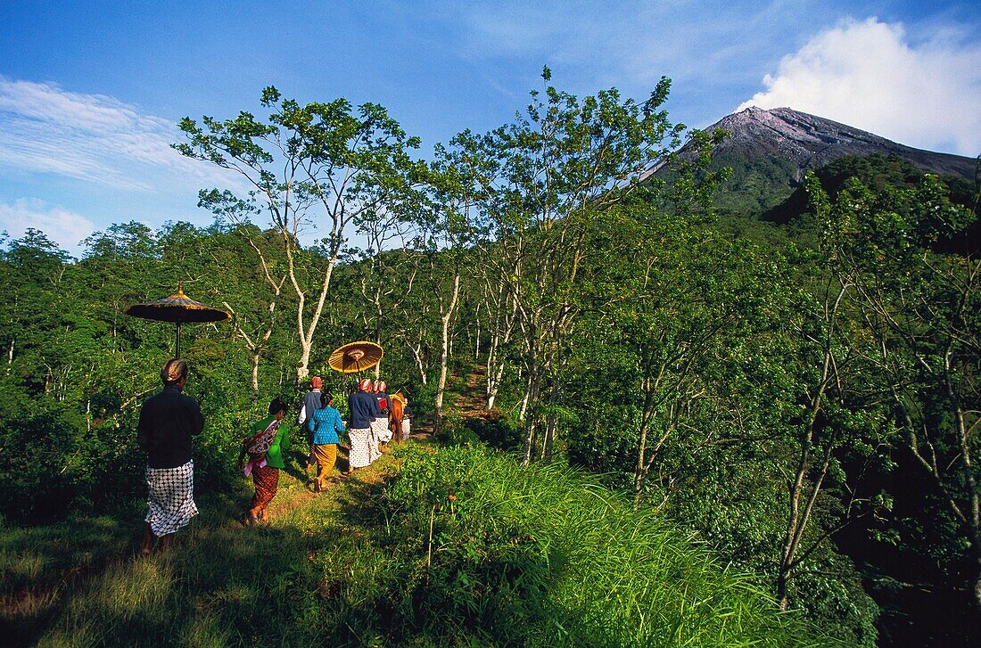 Indonesia, Java, Yogyakarta, Labuhan Festivals take place in the Kraton Palace to prepare offerings on the slopes of Merapi Volcano