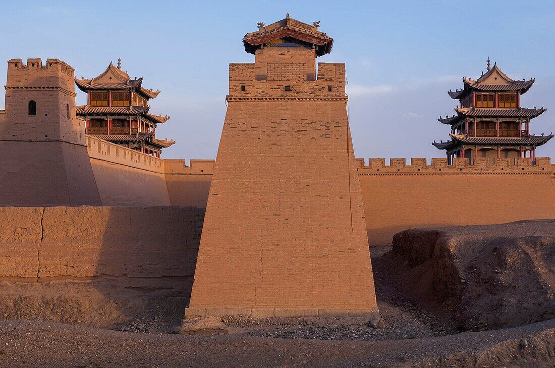 China, Gansu province, Jiayuguan, fortress of the silk Road, founded in 1372 under the Ming dynasty and registered World Heritage by UNESCO