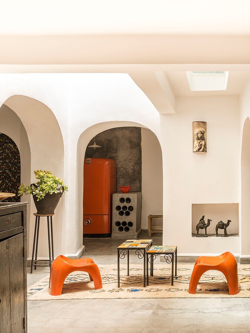 Morocco, Essaouira, Story :  Total renovation of a vintage spirit riad 