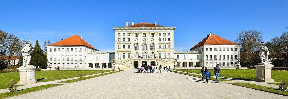 Germany, Bavaria, Munich, Nymphenburg Castle of Baroque Style, the former residence of the princes-electors and kings of Bavaria