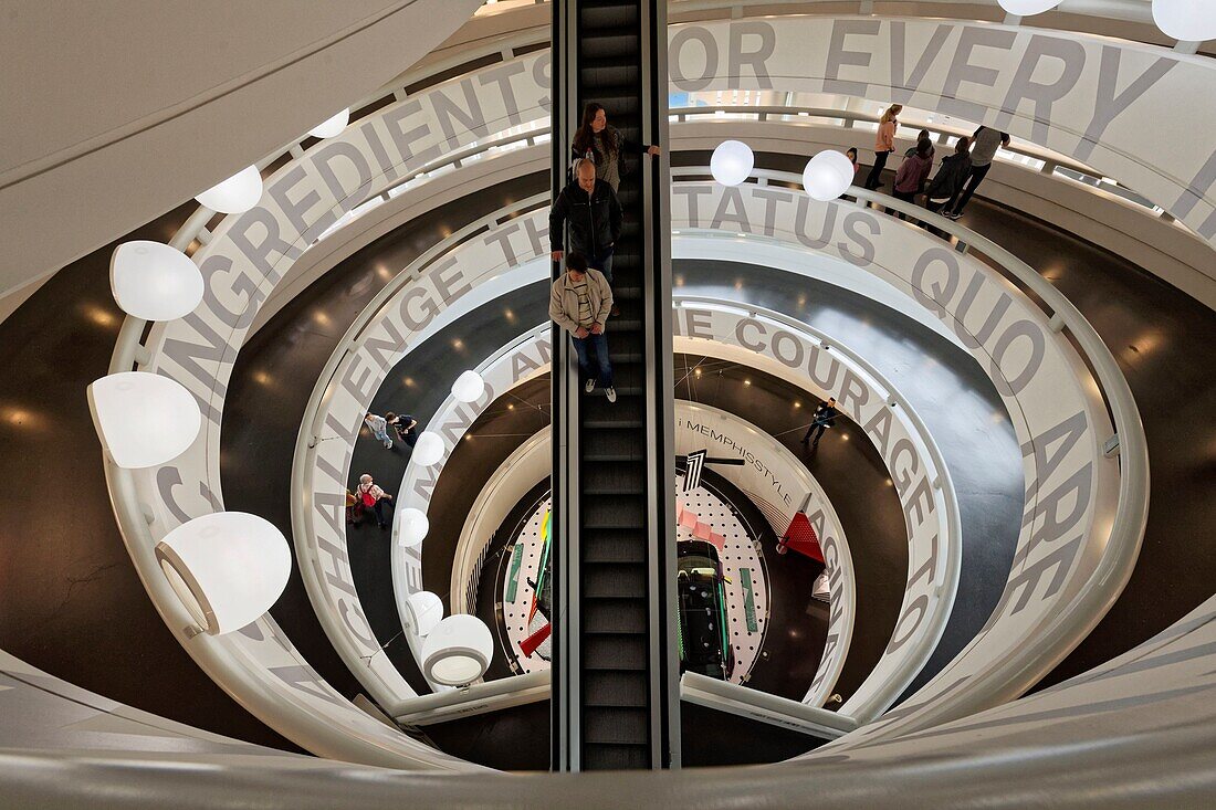 Germany, Bavaria, Munich, BMW Museum, opened in 1973 and renovated in 2008, showing the evolution and the technologies of the car brand native from Munich