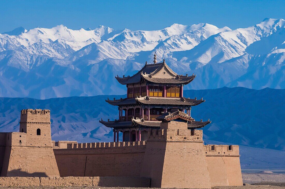 China, Gansu province, Jiayuguan, fortress of the silk Road, founded in 1372 under the Ming dynasty and registered World Heritage by UNESCO