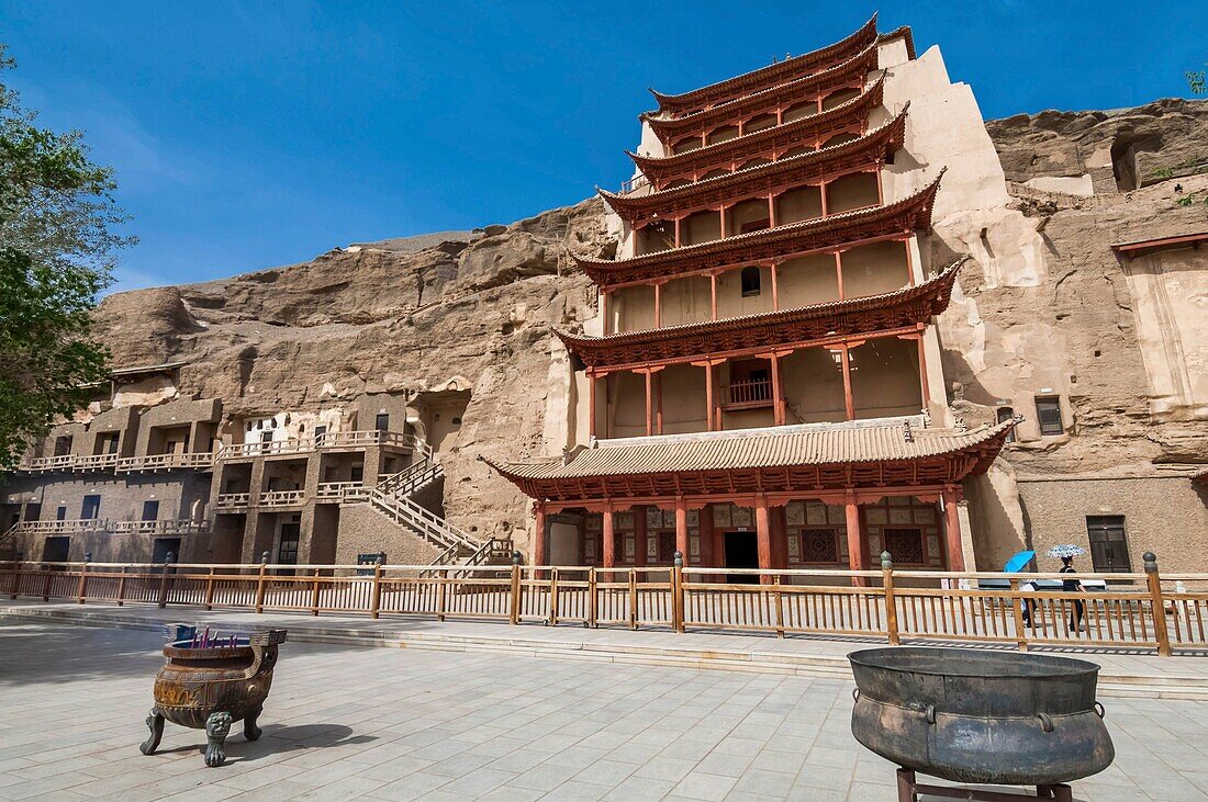 China,Provinz Gansu,Dunhuang,Mogao-Höhlen,von der UNESCO zum Weltkulturerbe erklärt