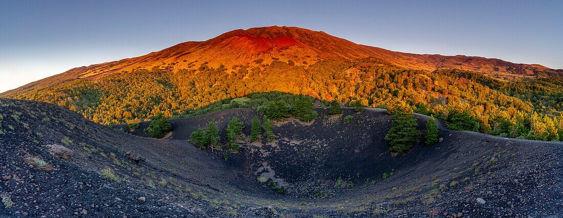 Italy, Sicily, Mount Etna Regional Nature Park, Mount Etna, UNESCO World Heritage Site, North Slope, Mounts Sartorius