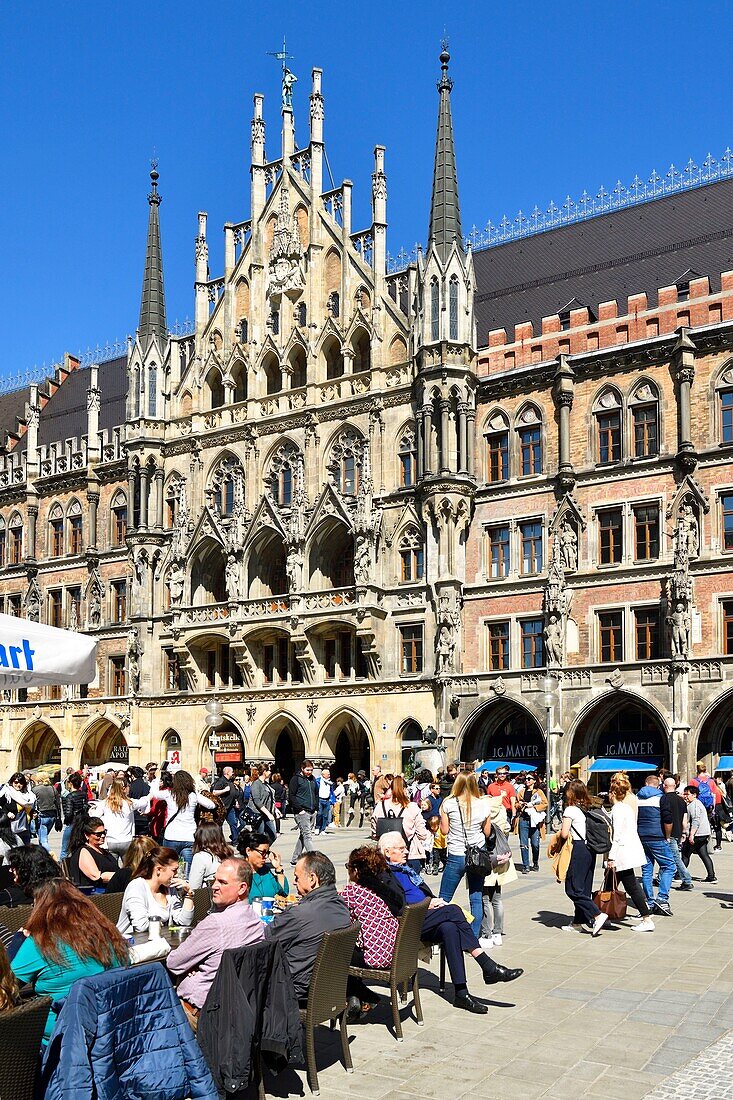 Deutschland,Bayern,München,Marienplatz,das neue Rathaus,eingeweiht 1908