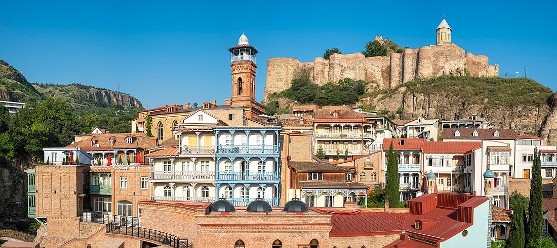 Georgia, Tbilisi, Old Tbilisi or Dzveli Kalaki, Abanotubani district or district of the sulfur baths dominated by Narikala fortress