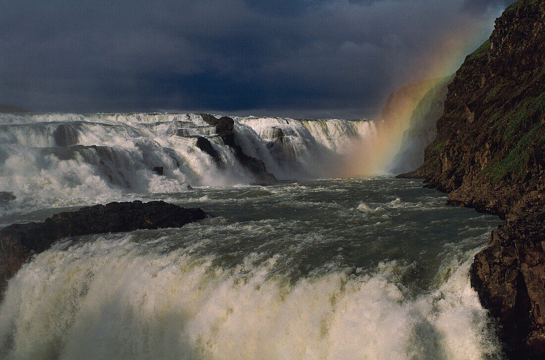 Iceland, HöfuðborgarsvÊðið, Gullfoss waterfall