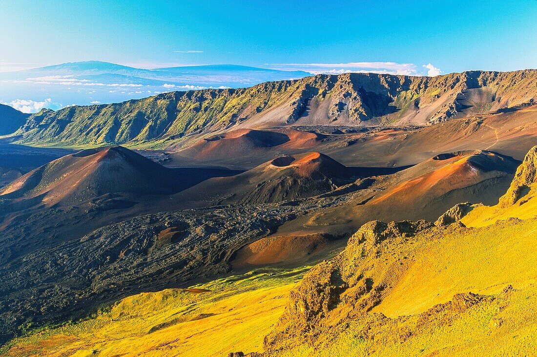 United States, Maui Island, Hawaii, Haleakala National Park, Haleakala Volcano Crater on the Island of Maui, UNESCO Classified Biosphere Reserve