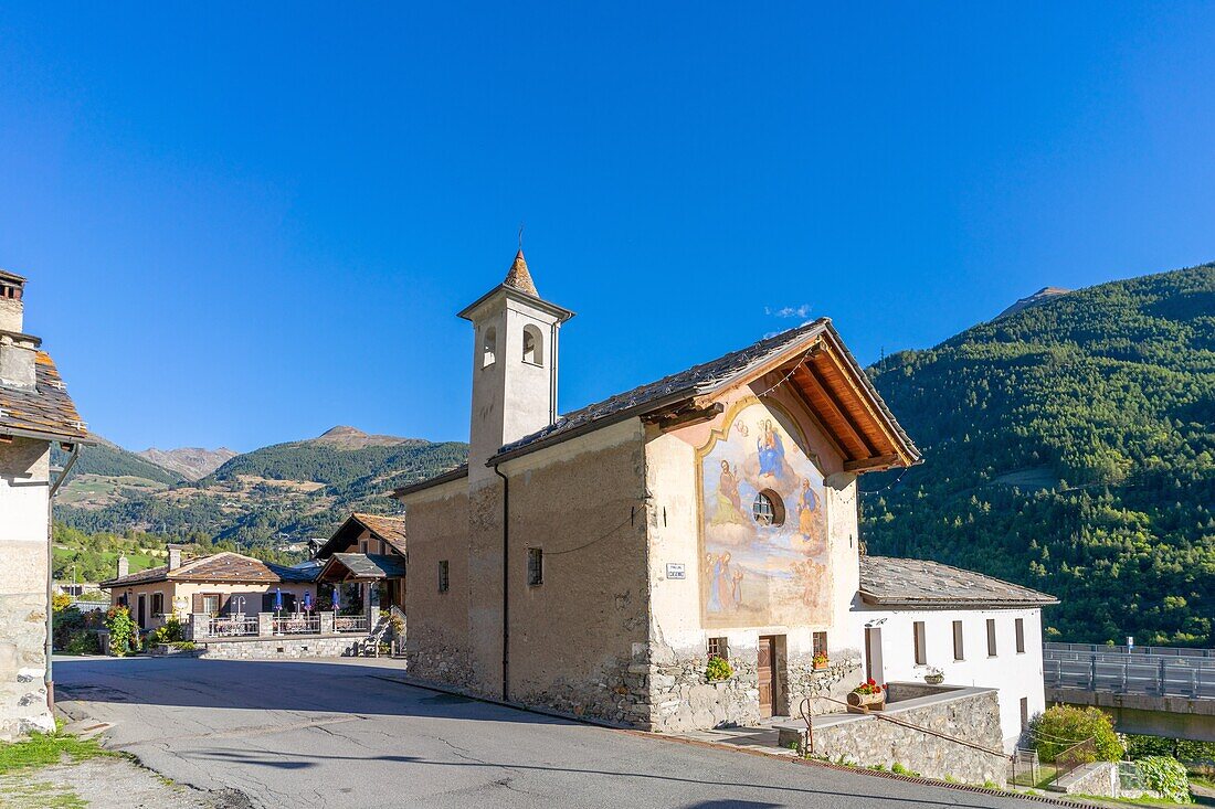 Chapel of Echevennoz, hamlet of Echevennoz, Etroubles, Valle d'Aosta, Italy, Europe