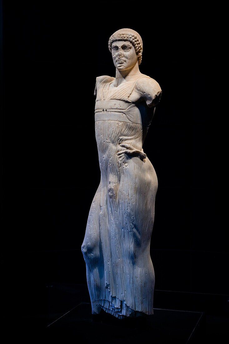 The Motya Charioteer, Motya Museum (Museo Giuseppe Whitaker), Motya island, Marsala, Trapani, Sicily, Italy, Mediterranean, Europe