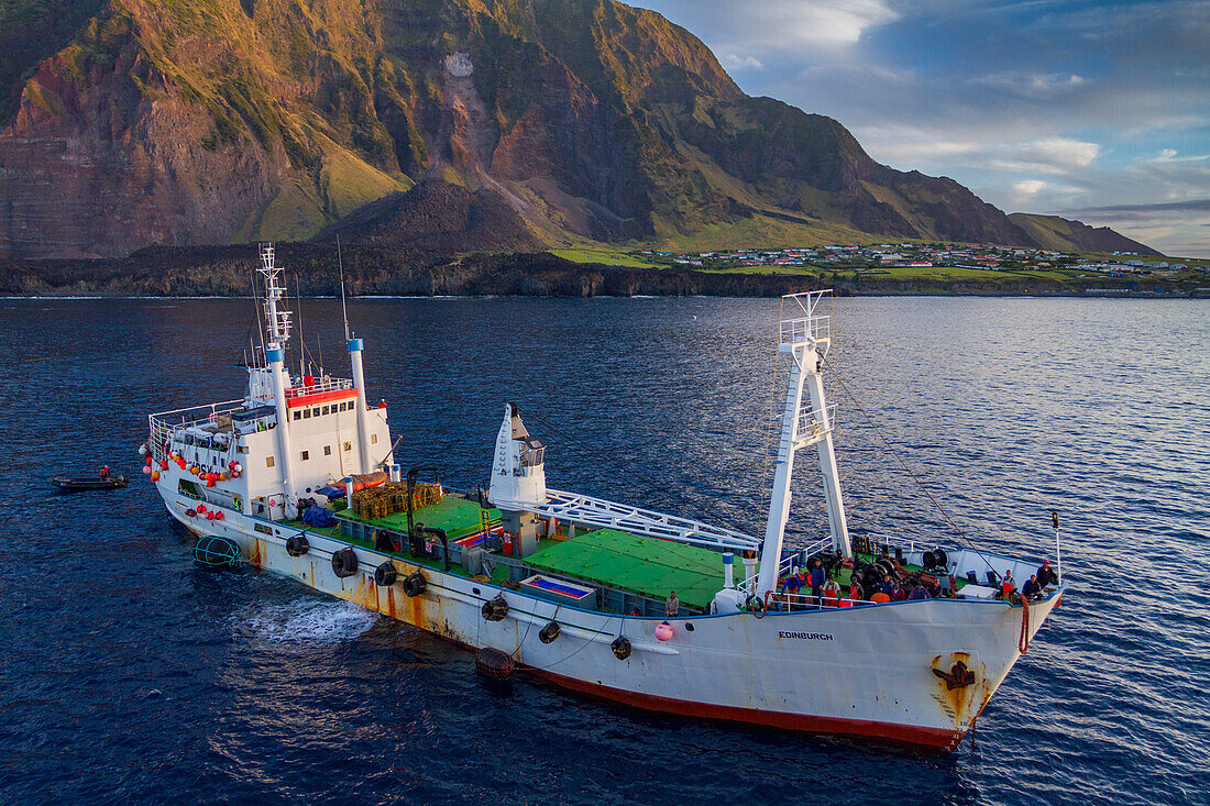 Views of the MV Edinburgh near Tristan da Cunha, South Atlantic Ocean