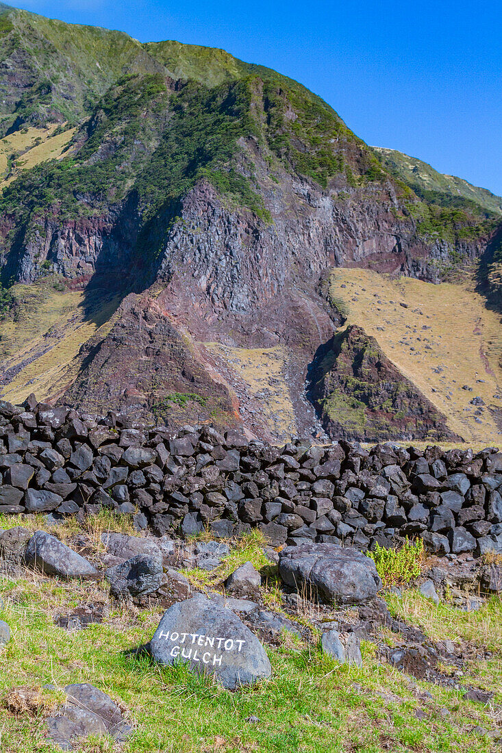 Blick auf Tristan da Cunha,den entlegensten bewohnten Ort der Erde,Tristan da Cunha,Südatlantik