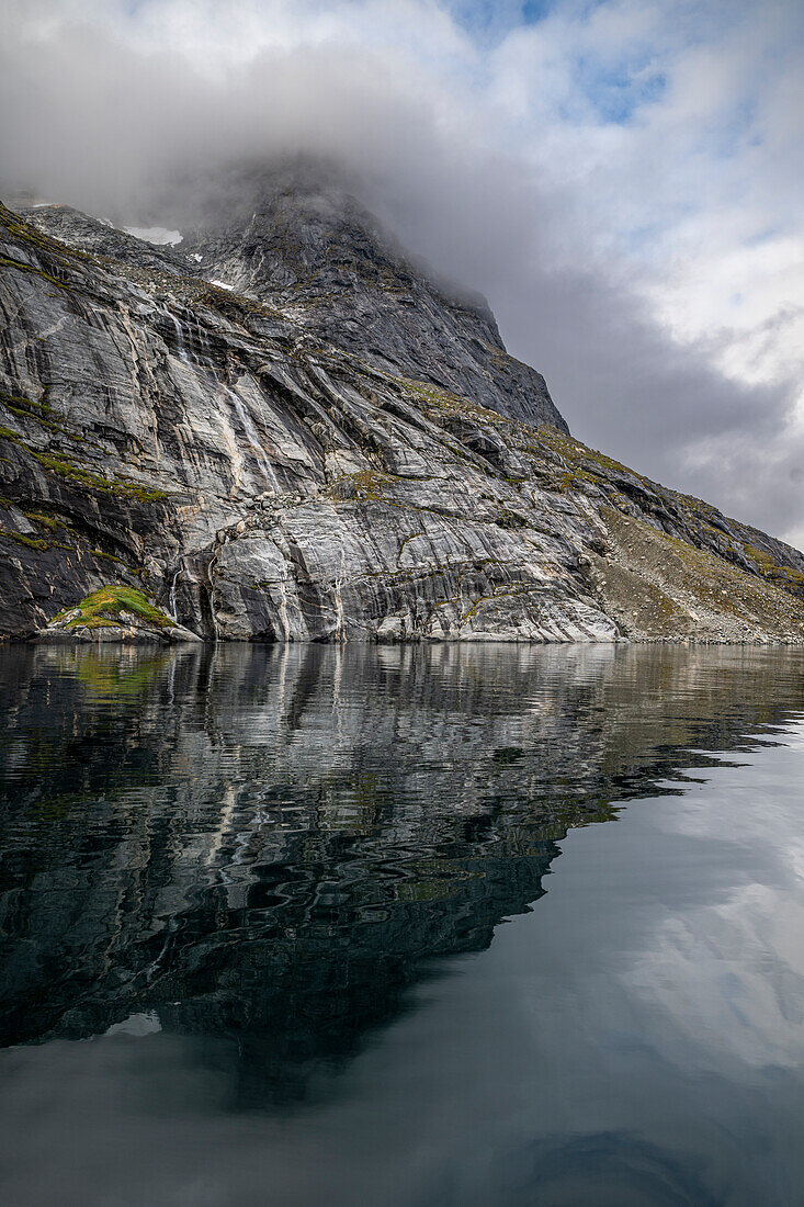 Giant rock cliff, Nuuk Icefjord, Western Greenland, Denmark, Polar Regions