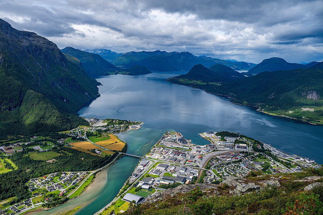 View over Romsdalsfjord, Andalsnes, More og Romsdal, Norway, Scandinavia, Europe