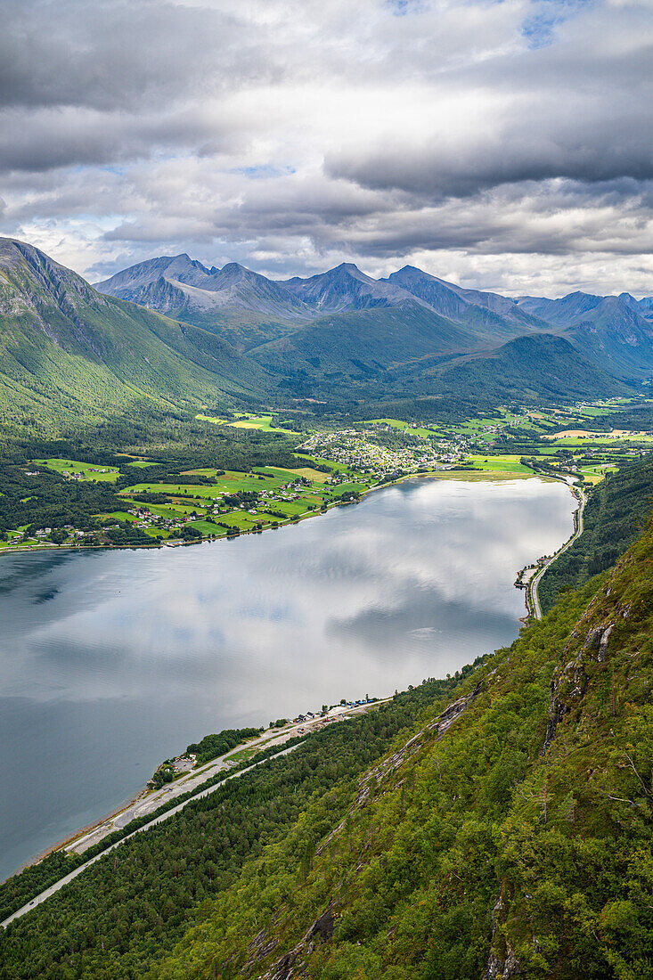 View over Romsdalsfjord, Andalsnes, More og Romsdal, Norway, Scandinavia, Europe