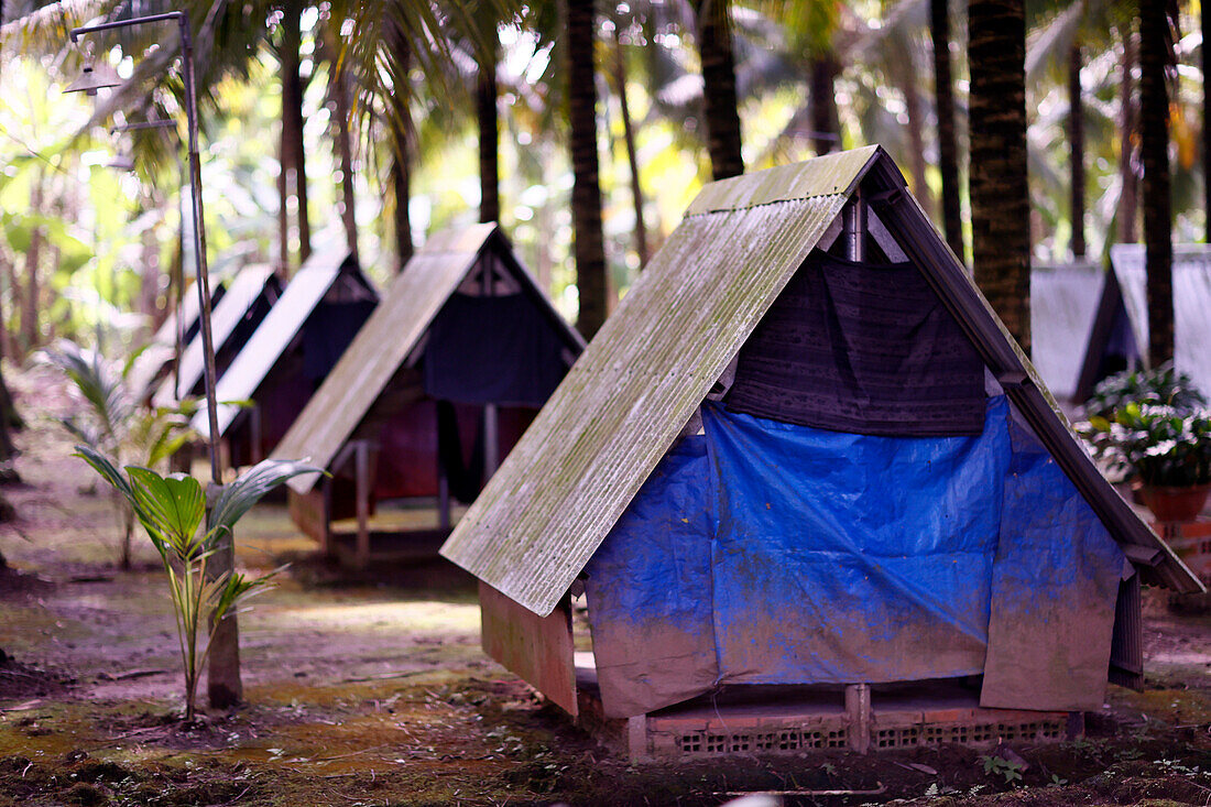 Zelte im Ferienlager,Provinz An Giang,Mekong-Delta,Vietnam,Indochina,Südostasien,Asien,Asien