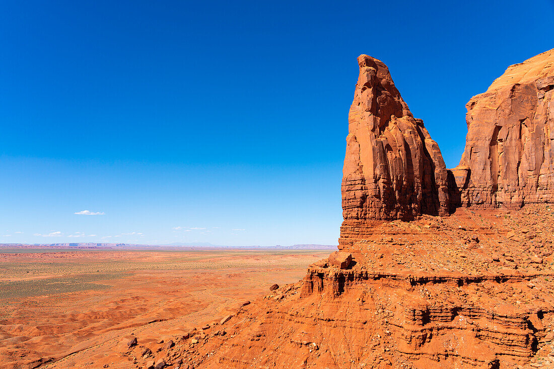 Rock formation of Spearhead Mesa at Artist's Point, Monument Valley, Arizona, United States of America, North America