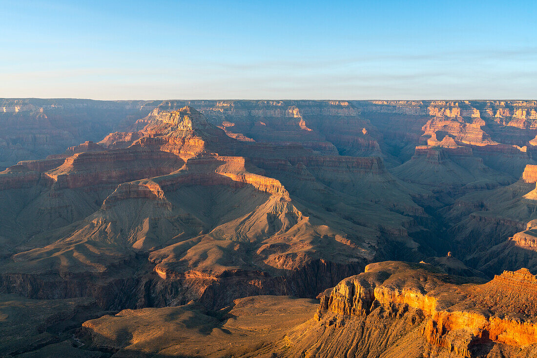 Grand Canyon bei Sonnenuntergang,Yaki Point,Grand-Canyon-Nationalpark,UNESCO-Weltnaturerbe,Arizona,Vereinigte Staaten von Amerika,Nordamerika