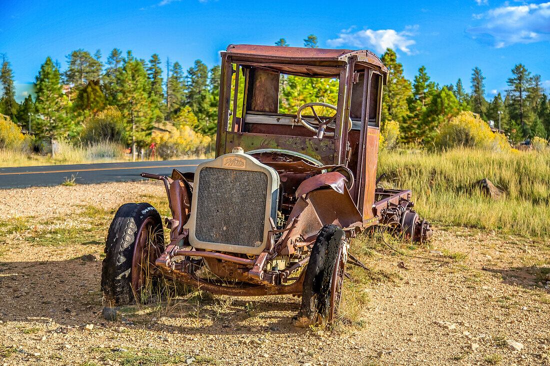 Disused farm truck, built around 1930 by the White Motor Company, Utah, United States of America, North America