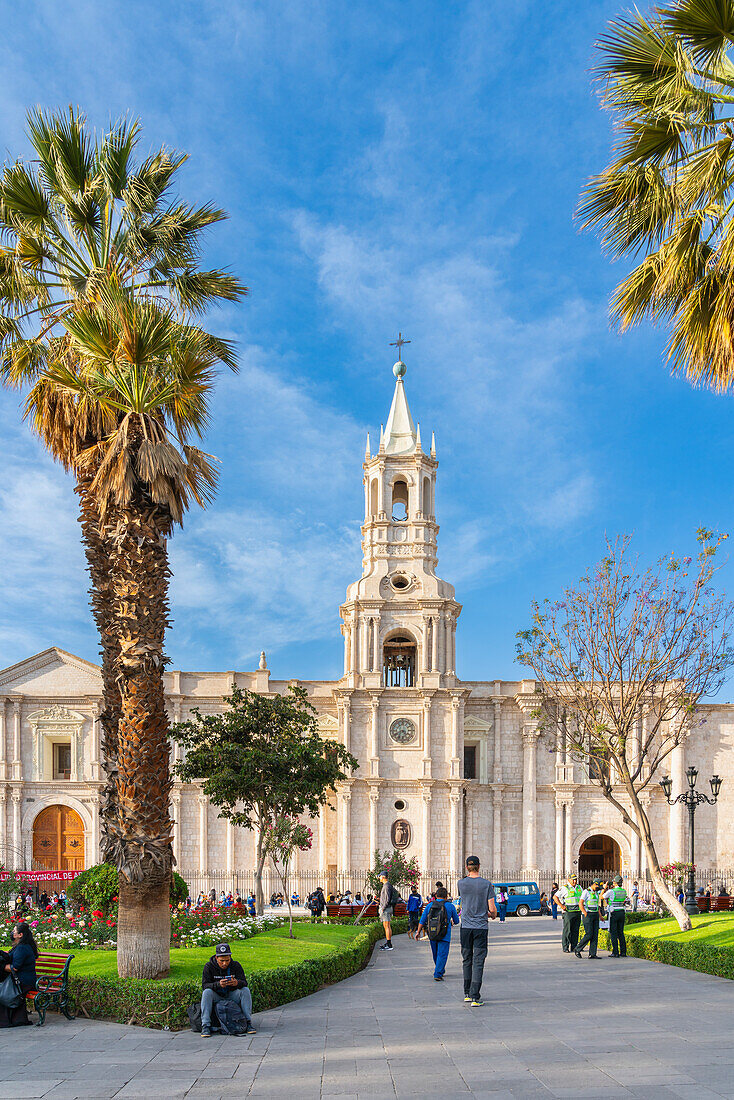 Plaza de Armas und Basilika der Kathedrale von Arequipa,UNESCO-Welterbe,Arequipa,Peru,Südamerika