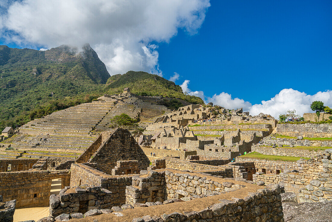 Terrassen und Ruinen von Machu Picchu,UNESCO-Welterbestätte,Heiliges Tal,Peru,Südamerika