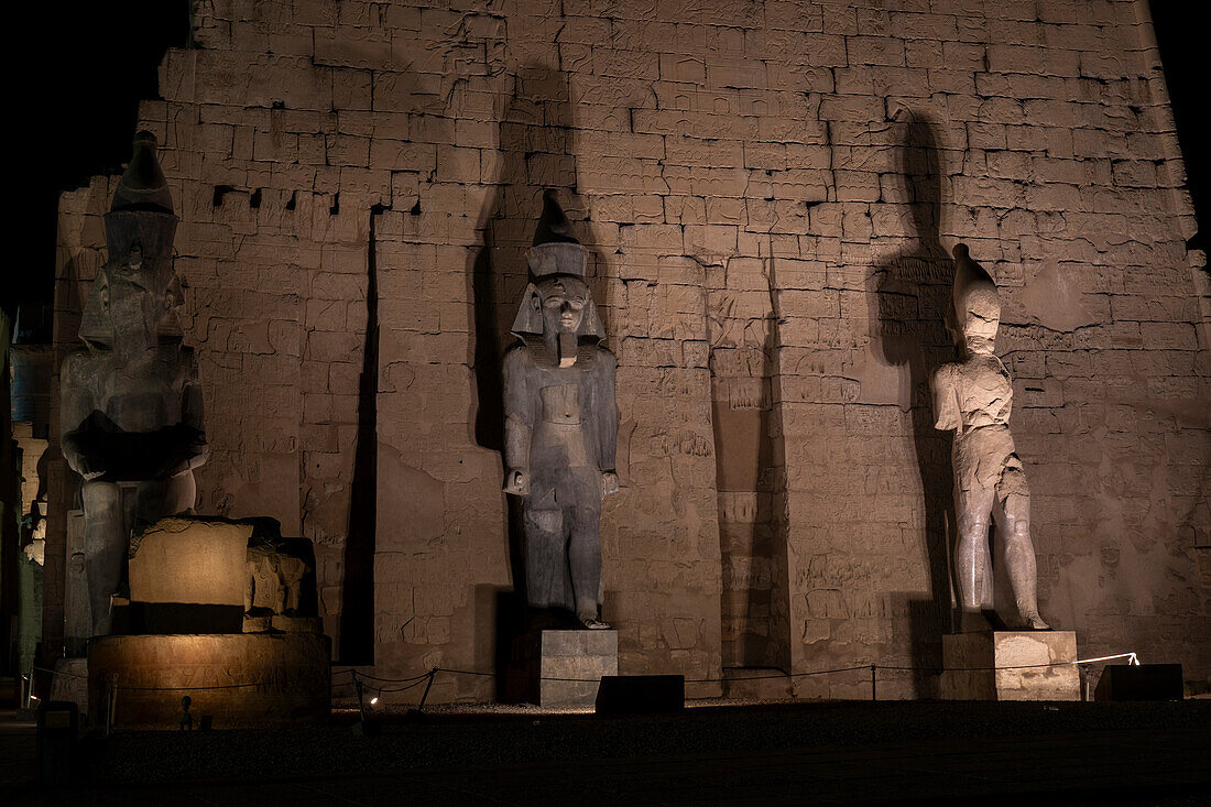 Luxor temple at night, Luxor, Egypt.