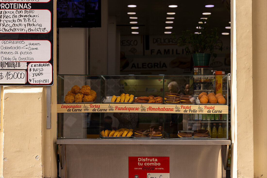 A typical bakery near the Plaza de Bolívar in the city of Manizaes in Colombia