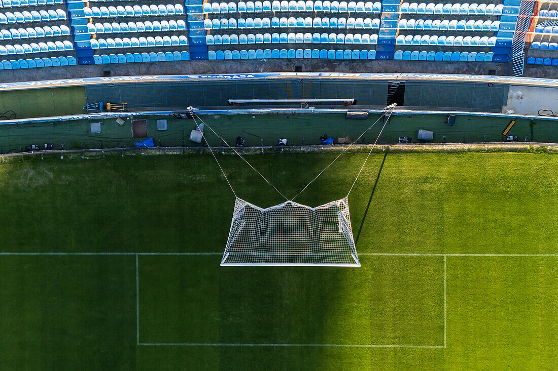 Luftaufnahme des Stadions La Romareda,das derzeit renoviert wird,Zaragoza,Spanien